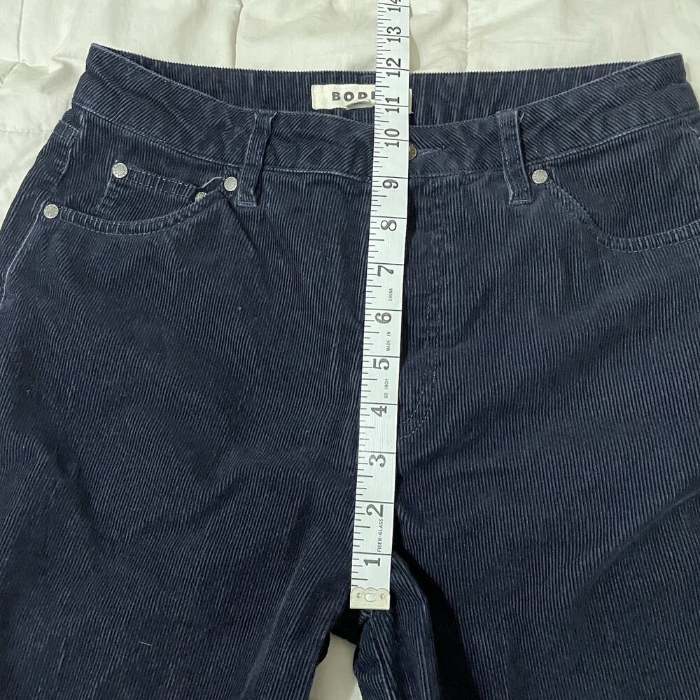 Boden 5 Pocket Cord Crop Jeans Size 4 Women Navy Blue Corduroy Wide Leg Preppy - Picture 5 of 10